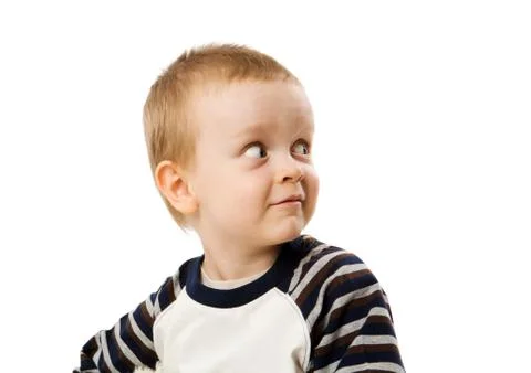 Boy looking back Foto stock