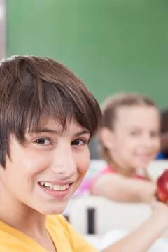 The boy looking at camera Foto stock