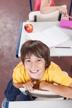 The boy looking at camera Stock Photos