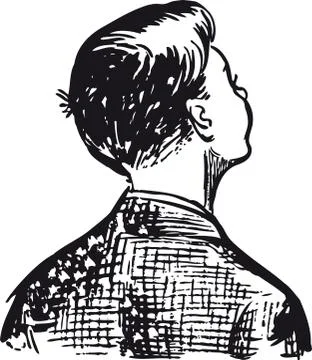 Boy looking up, Retro Vector Illustration Stock Illustration