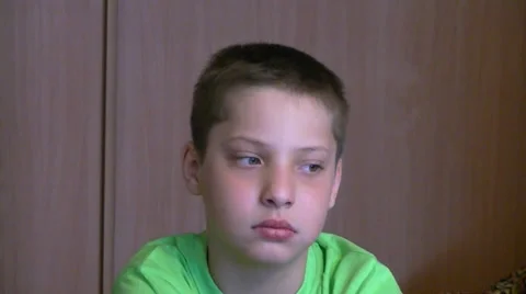 Boy looking sad look Stock Footage 62476049