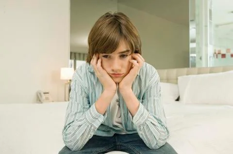 Boy looking serious Stock Photos