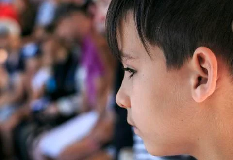 Boy looking a spectacle Stock Photos