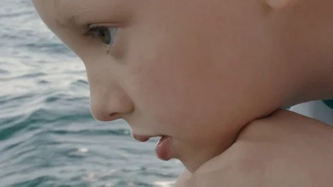 The Boy Looks At The Sea Stock Footage 69927219