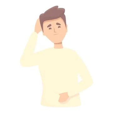 Boy loss memory icon cartoon . Dementia disease Stock Illustration