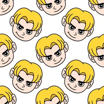 Boy mad curious seamless pattern textile print. repeat pattern background des Stock Illustration