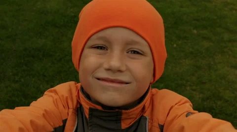 The boy makes a selfie Stock Footage 62411191