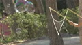 Boy making big soap bubbles in Barcelona 4k or 4k+ Resolution