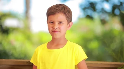 Boy making a negative sign with his hand Video stock 72260217