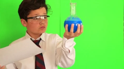 Boy is making science experiments 3 Stock Footage 74525364