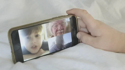 Boy making video call 스톡 동영상 127397780