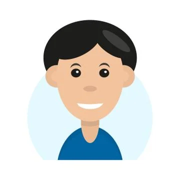Boy man icon in trendy flat style isolated on white background. Vector Stock Illustration