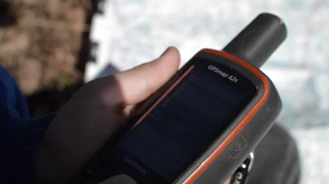 Boy With Map and Navigator in Forest Stock Footage 62416259
