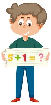 Boy with math equation Stock Illustration