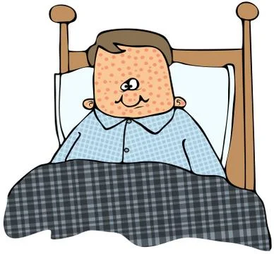 Boy with the measles Stock Illustration