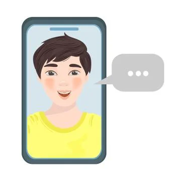 BOY MESSAGE Internet Talking Business Vector Illustration Set Stock-Illustration