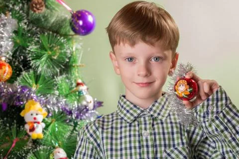 The boy with the monkey symbol of the year Foto stock