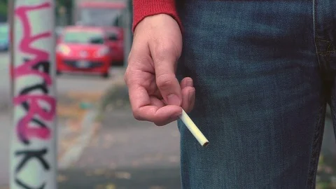 Boy Moving Cigarette Video stock 87199788