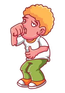 Boy with nausea concept Stock Illustration