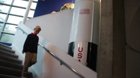 Boy near a "Rocket" Stock Footage 36142941