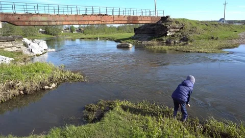 Boy with a net Stock Footage 108684608