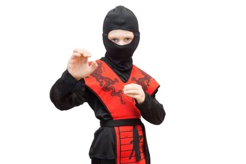 Boy in a ninja suit Stock Photos