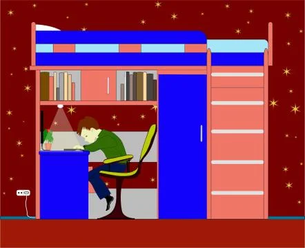 Boy in the nursery Stock Illustration