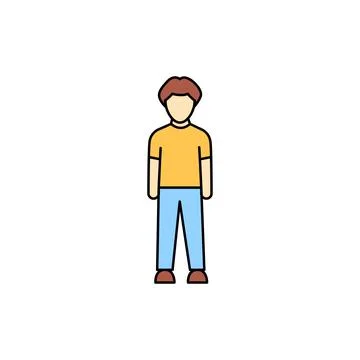 Boy olor line icon. Different stages person's life. Stock Illustration