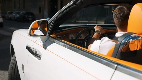 Boy In An Open-Top Car. Video stock 113350568