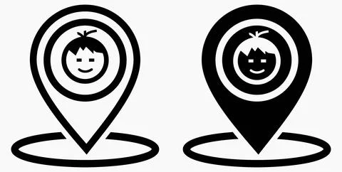 Boy or Gir location icon. Geotag the child. Tracking children. Stock Illustration