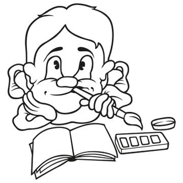 Boy Painter Stock Illustration