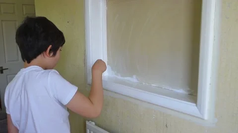 Boy Painting Stock Footage 130985659