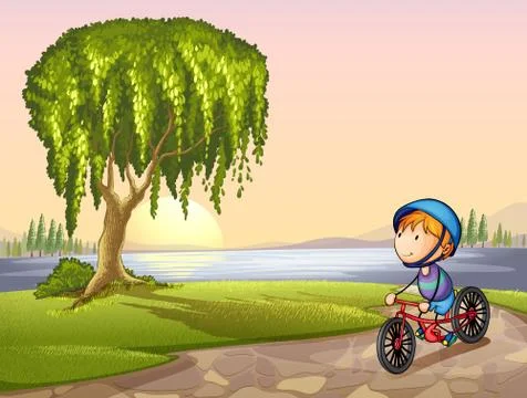 Boy in park Stock Illustration
