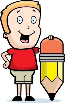 Boy Pencil Stock Illustration