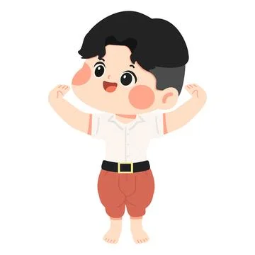Boy Performing Traditional Dance Pose 스톡 일러스트