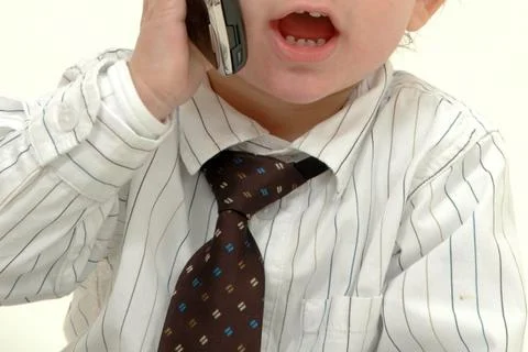 Boy with phone 库存照片