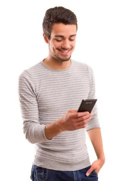 Boy at the phone Stock Photos