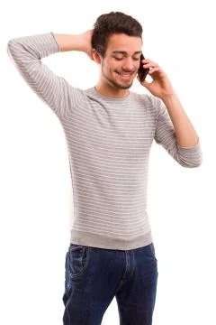 Boy at the phone Stock Photos