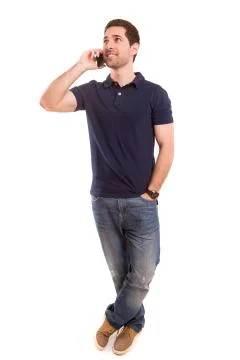 Boy at the phone Stock Photos