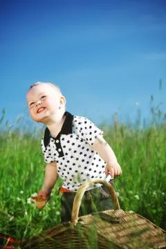 Boy on picnic Stock Photos