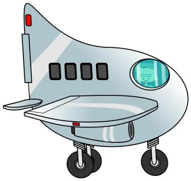 Boy piloting a jet plane Stock Illustration