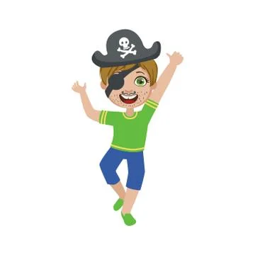 Boy In Pirate Make Up Stock Illustration
