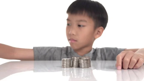 Boy play with mini house Stock Footage 114691714