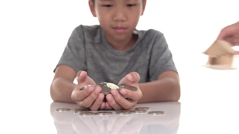 Boy play with mini house Stock Footage 120278509