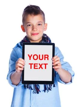 Boy play with tablet 写真素材