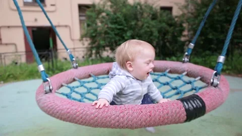 Boy on the playground Stock Footage 134256717