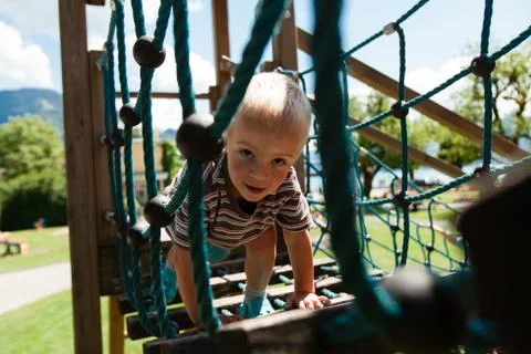 The boy on the playground. Stock Photos