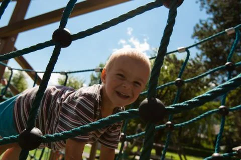 The boy on the playground. Foto stock