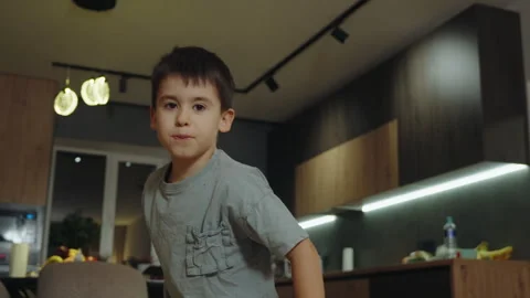 Boy playing alone with him, talking aggressively and gesticulating with his Video stock 259014259