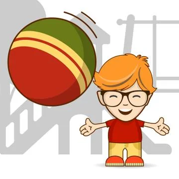 Boy  playing ball 스톡 일러스트